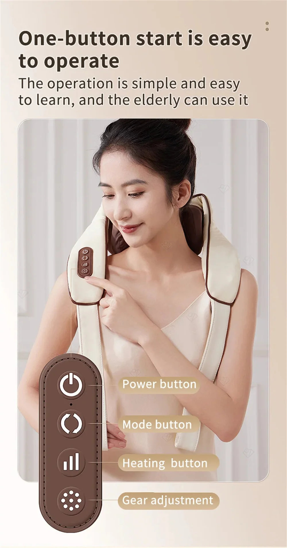 Wireless Electric Shiatsu Neck and Back Massager Soothing Heat Deep Tissue 5D Kneading Massage Pillow Shoulder Leg Body ﻿