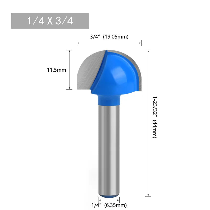 Round Bottom Over Nose Router Bit CNC 6mm Router Bit Set Carbide Ball End Mill 6mm 8mm for Wood Woodworking