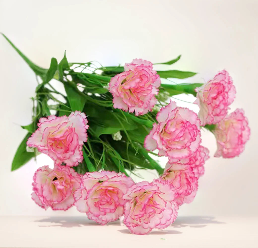 1 Bouquet Carnation Silk Artificial Flowers Fake Plants Party Garden  Wedding Decor Mother's Day Gift Home Room Decoration