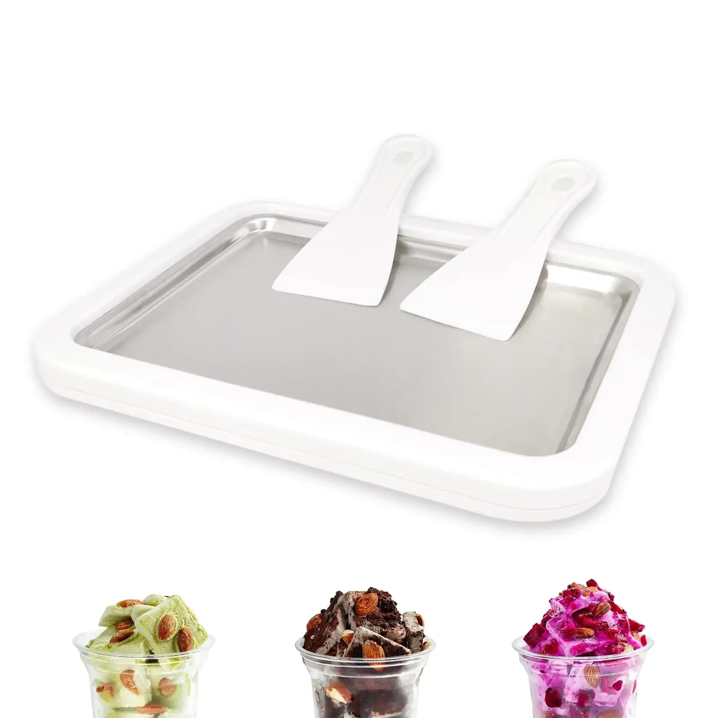 Multifunctional Rolled Ice Cream Maker - Cold Sweet Fried Ice Pan Tool DIY Household Frozen Yogurt Maker - For Homemade Dessert