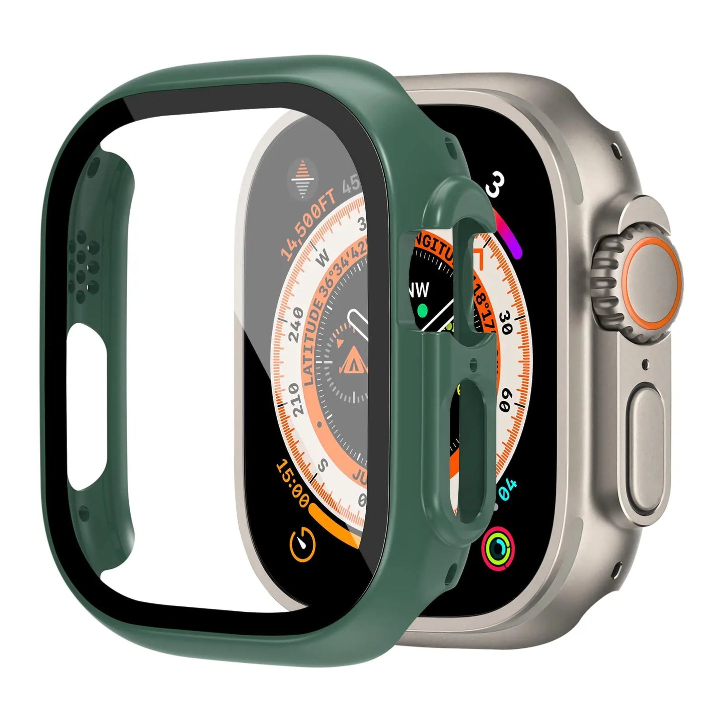 Cover For Apple Watch Ultra 2 3 Case 49mm Accessories PC Shockproof Bumper+Tempered Glass Screen Protector iwatch Series Ultra3