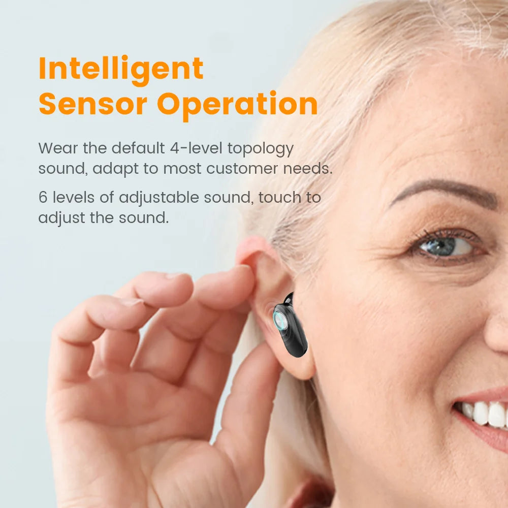 Elderly Hearing Aid Rechargeable ITE Deaf The Listening Device Mini Wireless Sound Amplifier Invisible Hearing Aids Headphones