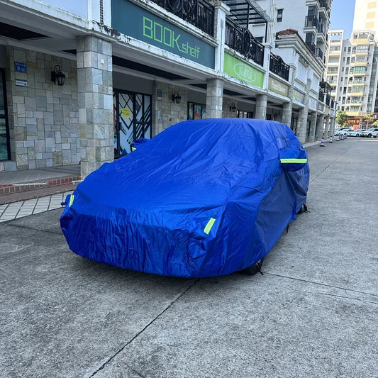 Blue Car Cover Full Exterior Universal SUV/Sedan Full Outdoor Waterproof Sun Rain Snow Protection UV Car Zipper Design