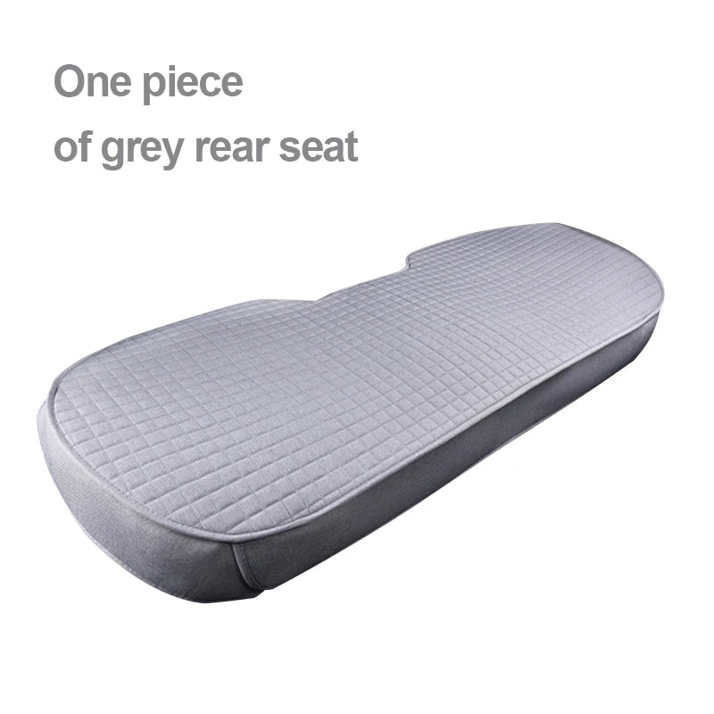 Flax Car Seat Cover Four Seasons Front Rear Linen Fabric Cushion Breathable Seat Protector Mat Pad for Auto Interior Accessories
