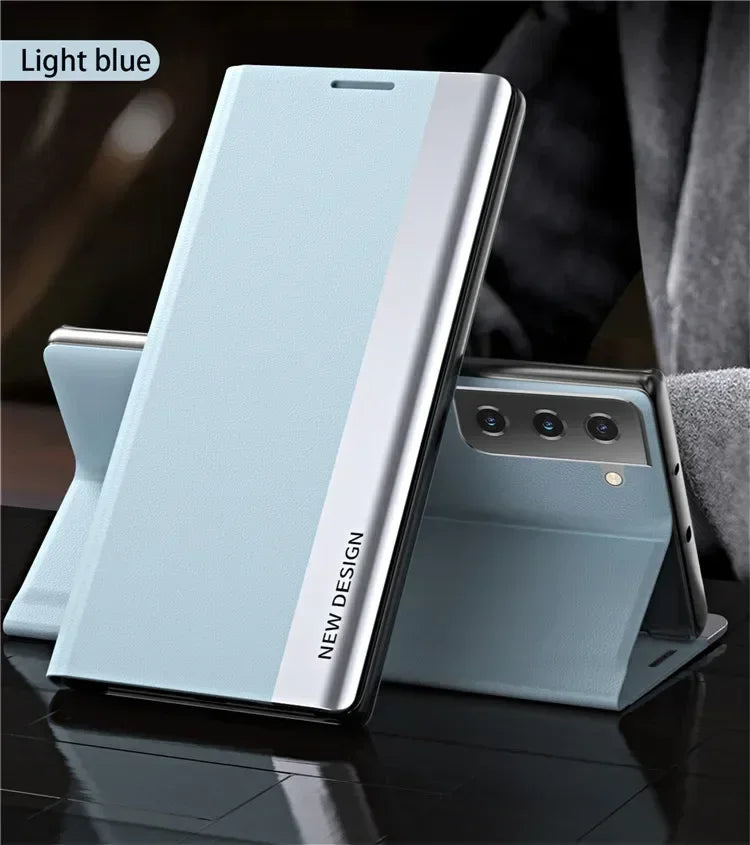 Luxury Leather Flip Case For Samsung Galaxy S25 Edge S24 S23 S22 S21 S20 Ultra S10 Plus S23 S21 S24 FE Note 20 Ultra Stand Cover
