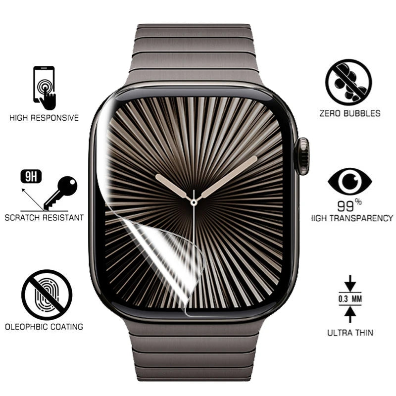 5PCS Soft Hydrogel Film For Apple Watch Series 10 9 8 7 SE 46MM 42MM 41MM 45MM 40/44MM iWatch Ultra 2 49MM Screen Protector Film
