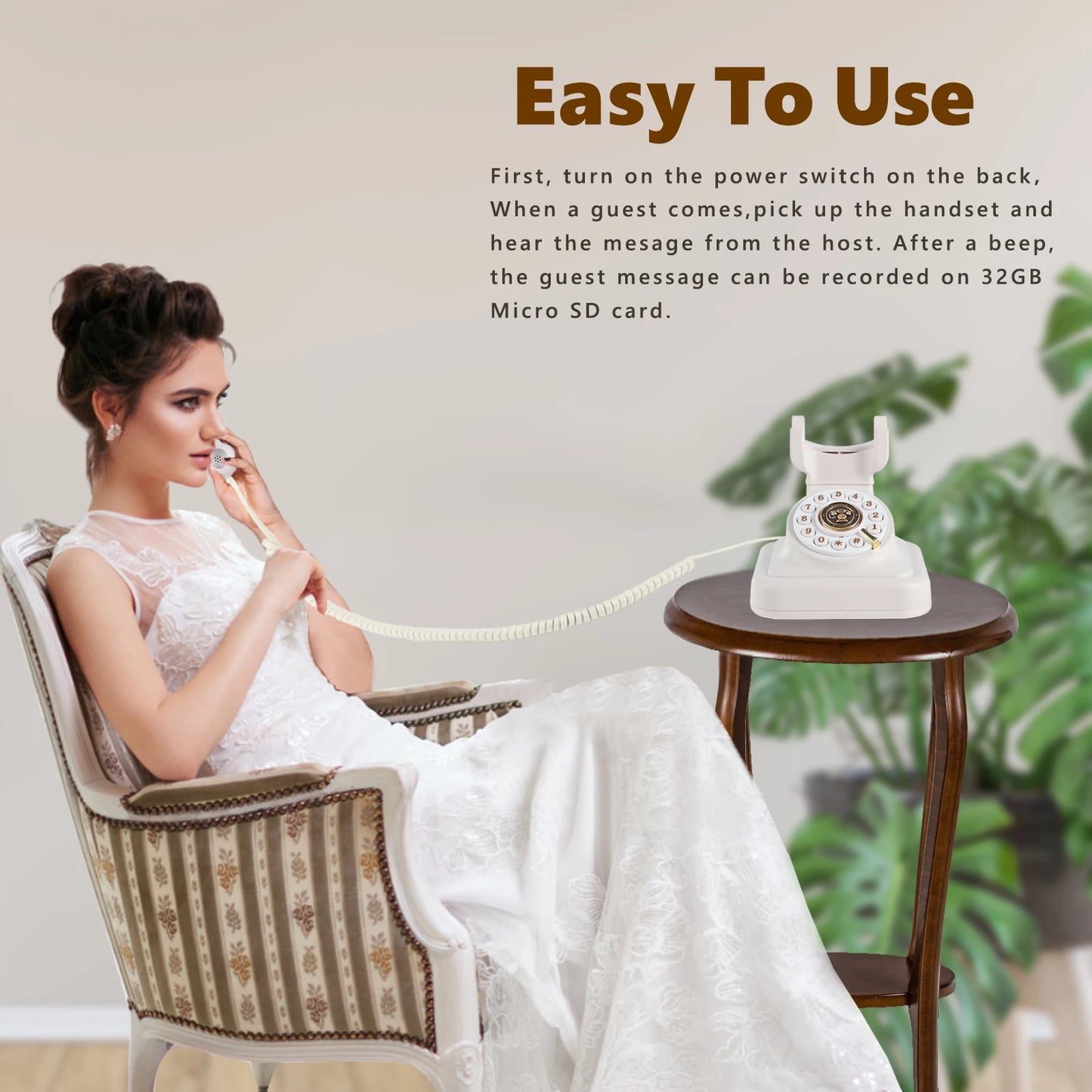 Audio Guest Book Wedding Phone Vintage Style Audio Message Voicemail for Graduation Retirement Party Birthdays Baby Shower