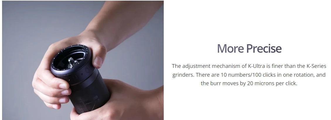 1zpresso Kultra coffee grinder Portable manual coffee mill adjustable  304stainless steel burr   special 7core burr
