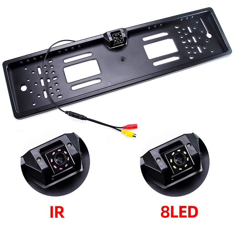 SINOVCLE Car Rear View Camera EU European License Plate Frame Waterproof Night Vision Reverse Backup Camera 4 Or 8 LED light