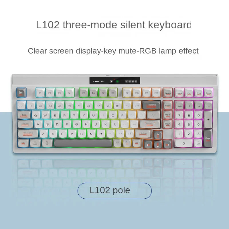 L102 Wireless Mechanical Keyboard Quiet Film Mechanical Keys for Office Use E-Sports Gaming Hand-Friendly Design