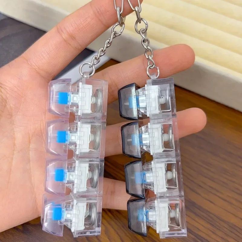 Light Up Keyboard Key Stress Relief Clickable LED Button Toy for Anxiety Office Desk Accessory