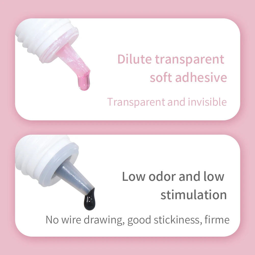 GLAMLASH 0.3-2 Sec Dry Eyelash Extension Glue Individual False Lashes Black Adhesive Kit for Professional Use