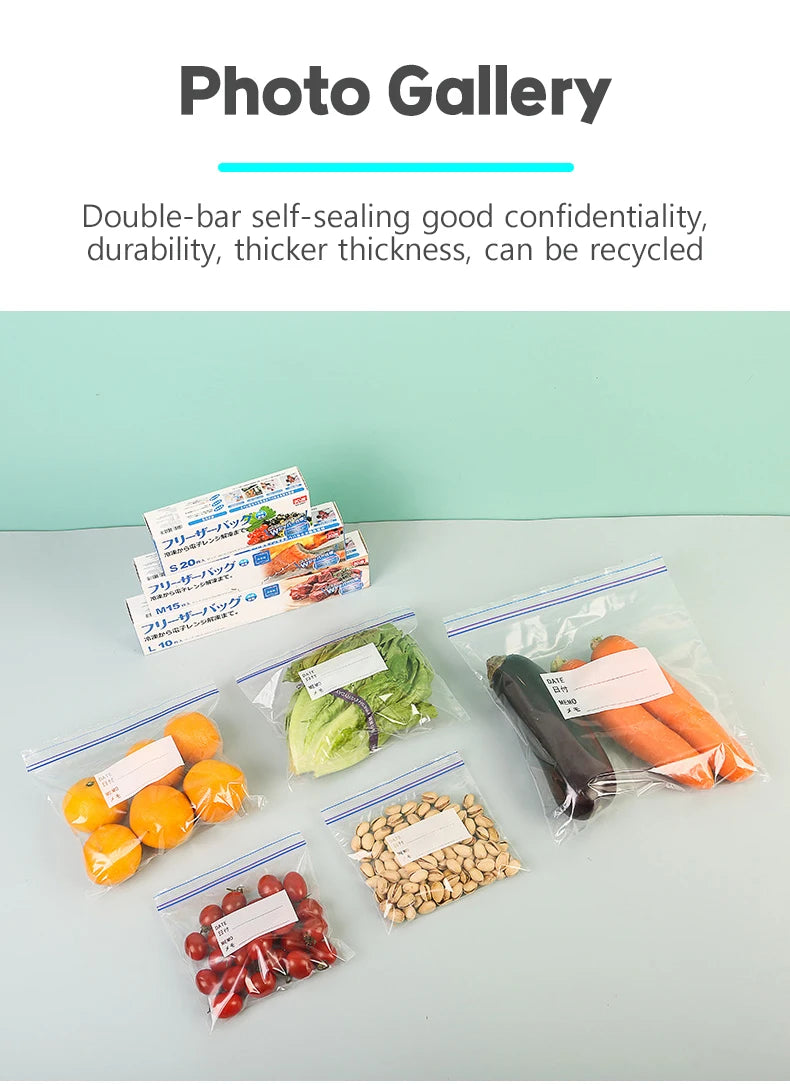 Food Grade Plastic Bag Zipper Sealing Freezer Storage Special Sliding Button Bag Thickened Self-sealing Bag
