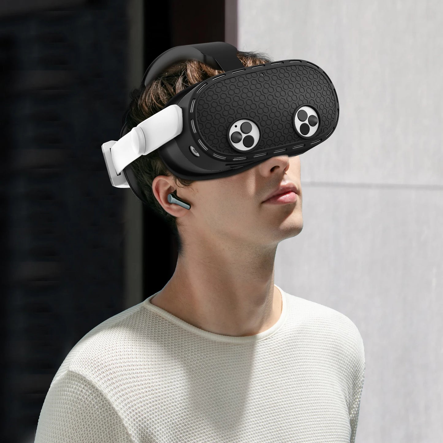 Silicone Protective Case for Meta Quest 3S VR Headset Shell Skin Protector Cover for Meta Quest 3S Accessories