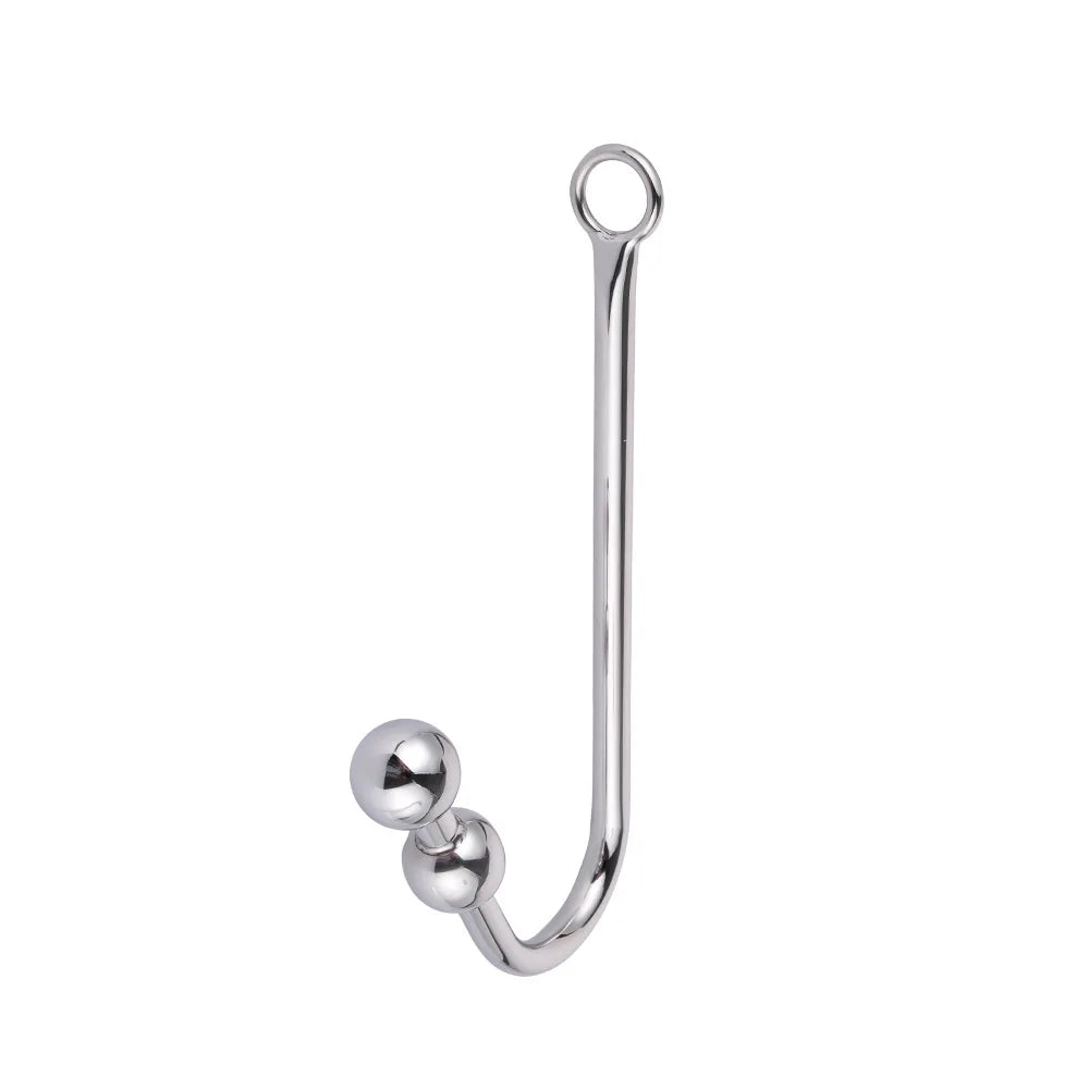 Stainless Steel Anal Hook with Anal Beads Hole Anal Hook Metal Butt Plug Anal Sex Toys Adult Product No Vibrator for men gay