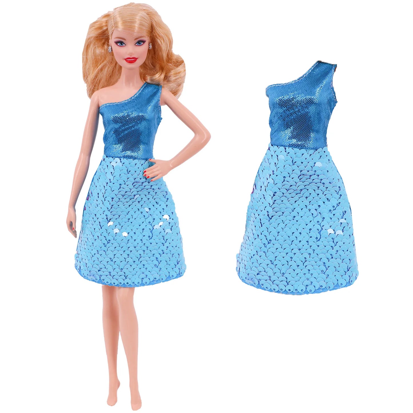 Flash Skirt Doll Dress For Barbie Clothes Accesories BJD Blyth 1/6 Dollhouse Miniature Items Toys For Girls