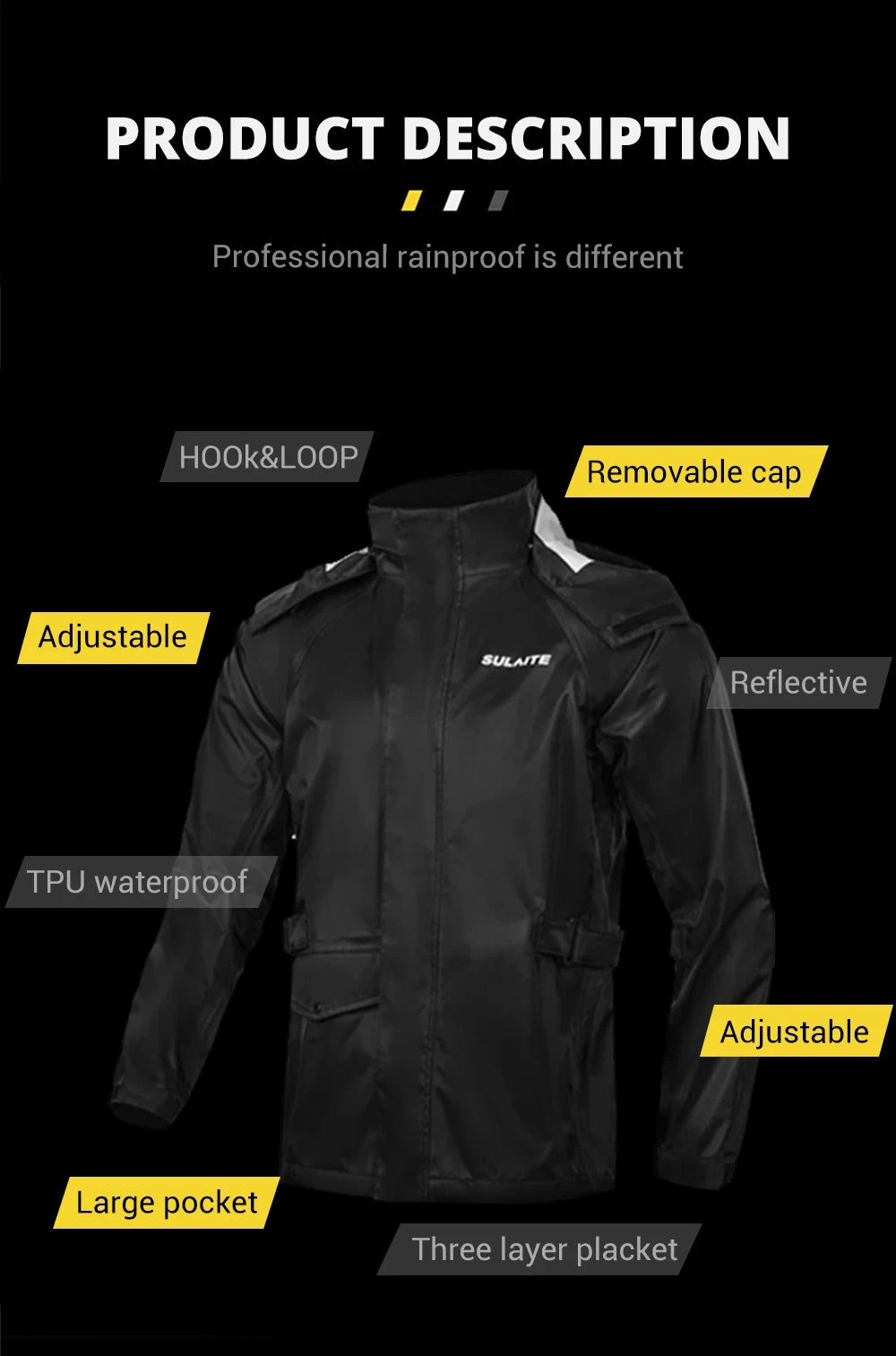 Motorcycle Raincoat Suit Rainstorm Prevention Jacket Pants Camping Hiking Fishing Raincoat Moto Raincoat Motorcyclist Rider Rain