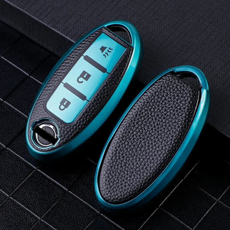 Leather TPU Shell Car Key Cover Case for Nissan Qashqai J10 J11 X-Trail T31 T32 Kicks Tiida Pathfinder Murano Note Juke Infiniti