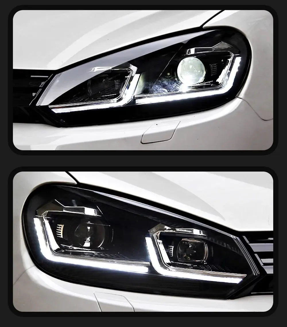 TYPY Car Headlights For Volkswagen Golf6 MK6 2009-2012 LED Car Lamps Daytime Running Lights Dynamic Turn Signals Car Accessories