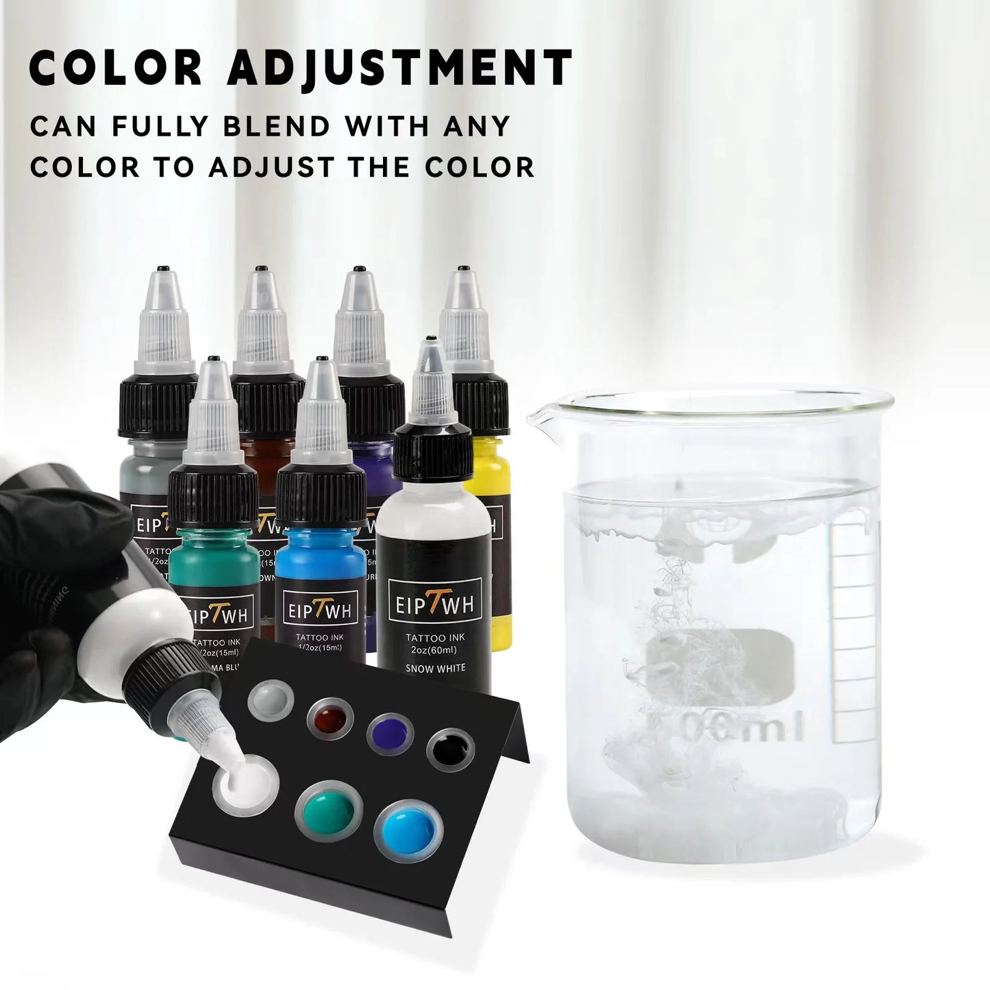 Tattoo ink colorant 2oz (60ml) black and white tattoo colorant, professional tattoo tattoo black&white consumable dye set