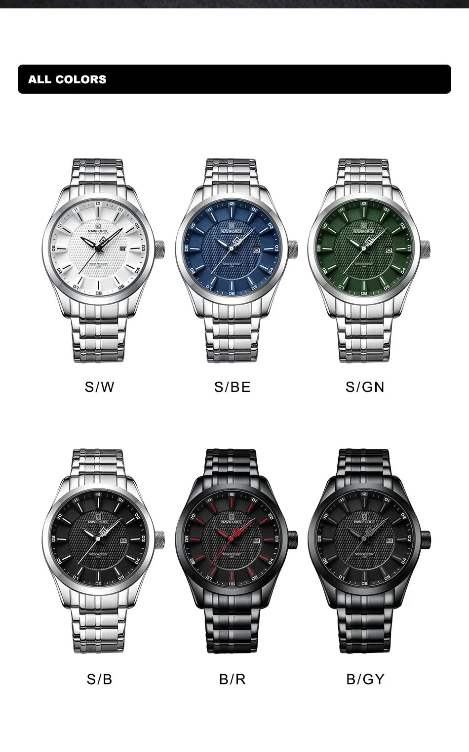 Top Brand NAVIFORCE Men's Watch Waterproof Quartz Business Casual Wristwaches Stainless Steel Strap Date Clock Relogio Masculino