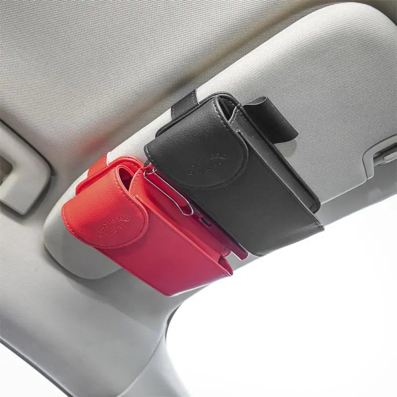 Car Sunglasses Frame Carbon Fiber Bills Multi Function In Car Creative Eye Box Card Double Headed Clip On Board Stowing Tidying