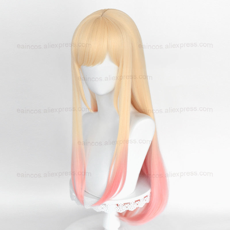 Anime Marin Kitagawa Cosplay Wigs 80cm Long Straight Pink Dyed Gradient Heat Resistant Synthetic Hair