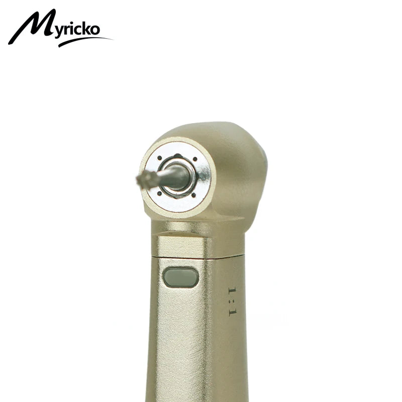 Myricko Dental  For 1:1/1:5 Bule Fiber Optic Contra Angle Low Speed Handpiece Push Button Dentistry Instrument Tools