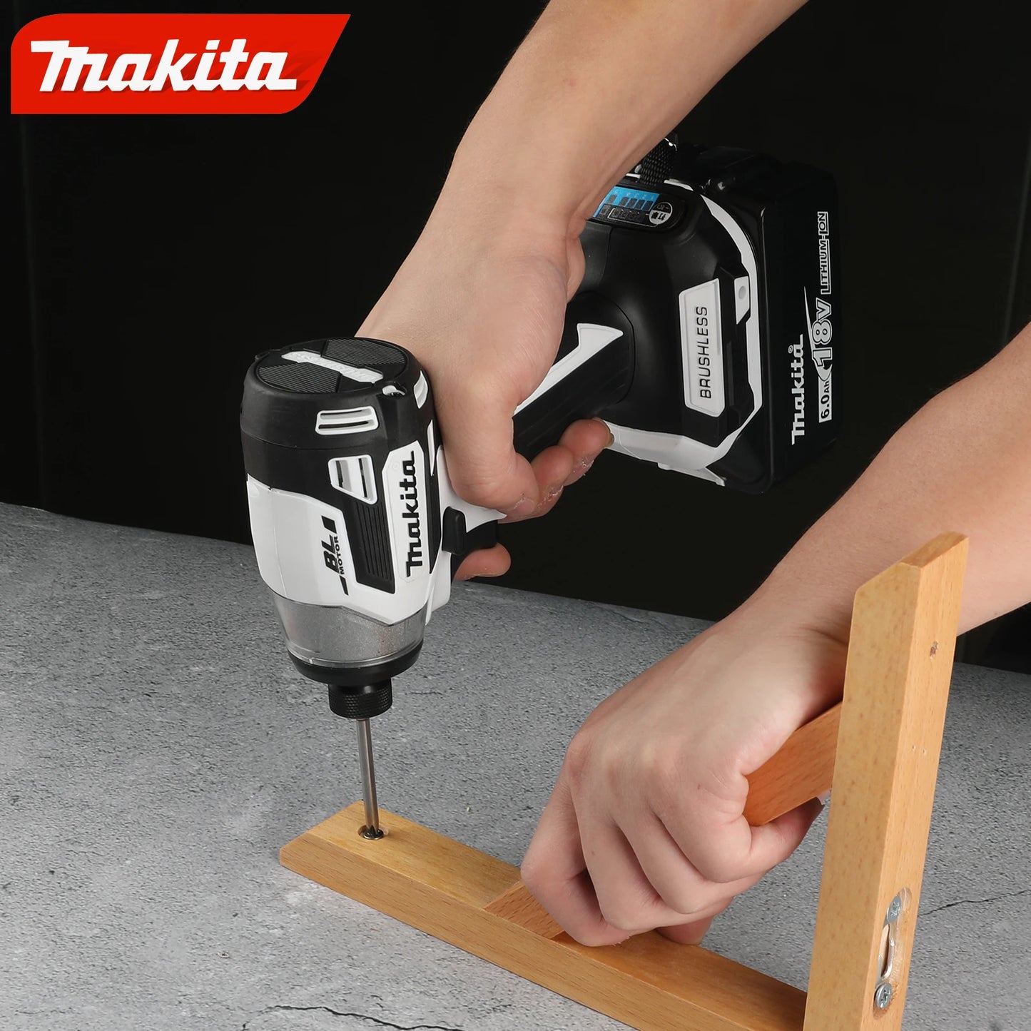 Makita DTD173 black and white brushless screwdriver, rechargeable electric screwdriver, auto repair impact screwdriver