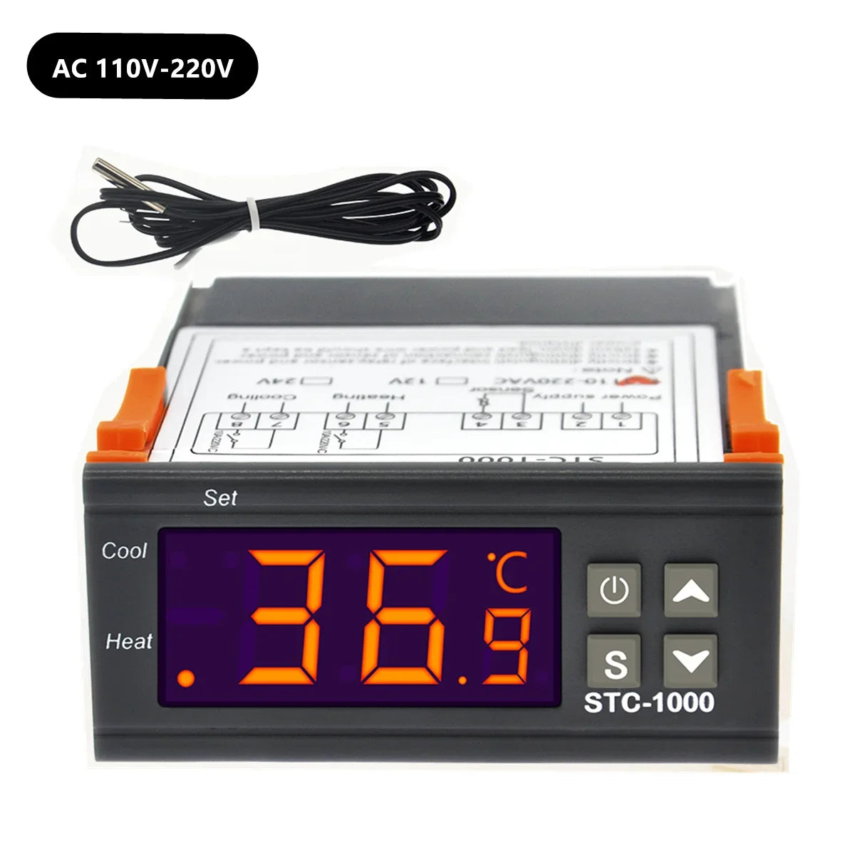 STC-1000 220V 12V 24V Digital Temperature Controller Thermostat Thermoregulator Incubator Relay LED 10A Heating Cooling Tools