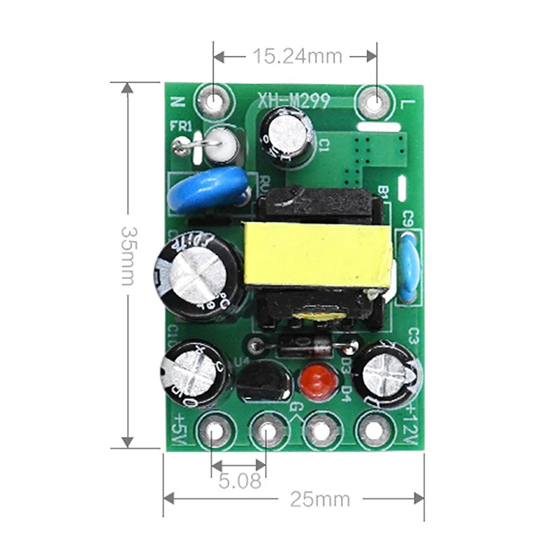 1pc New Hot Mini AC-DC Converter AC 110V 220V To DC 12V 0.2A+5V Module Board Wholesale
