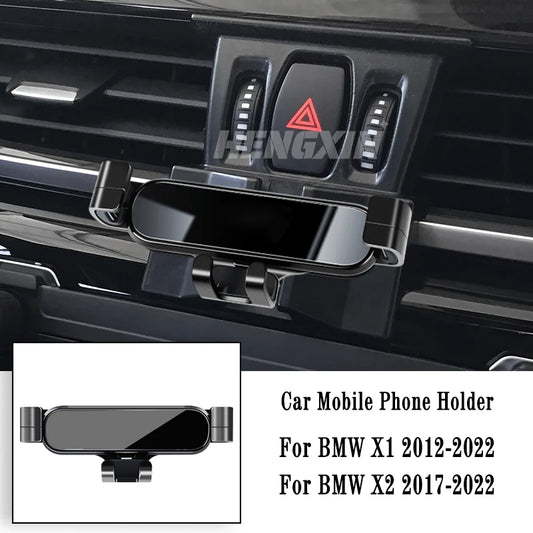 Car Phone Holder For BMW X1 X2 F39 F47 F48 F49 2012-2022 Gravity Navigation Bracket Air Outlet Clip Bracket Rotatable Support