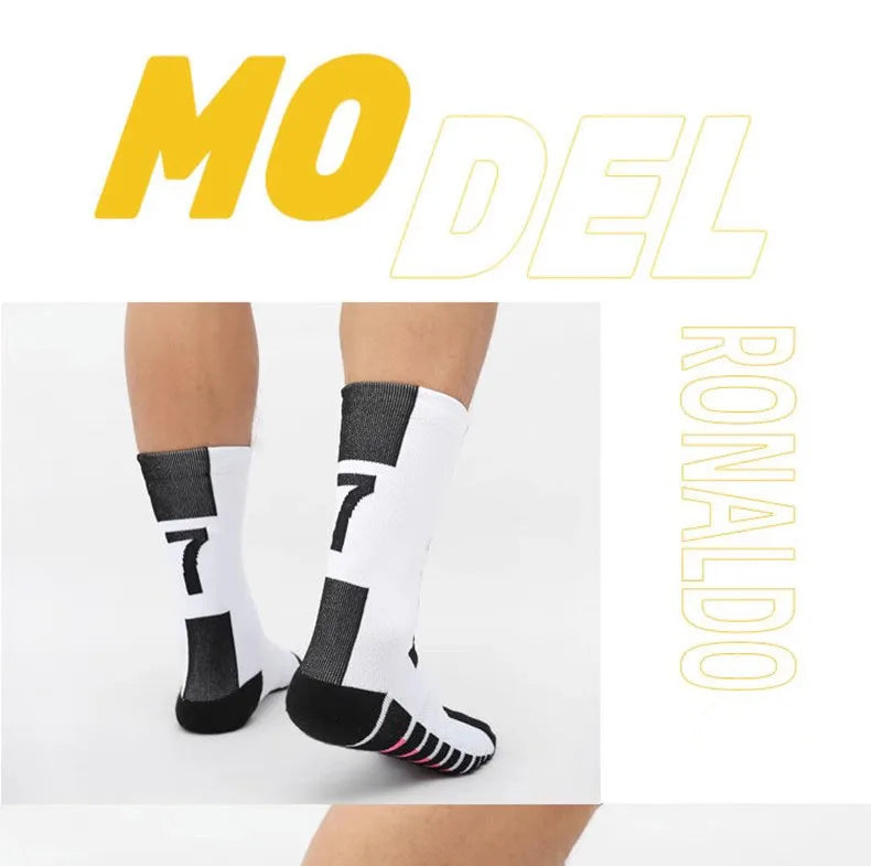 High Qality Number 30 7 Football Socks Adult Men Non-Slip Soccer Sports Outdoor Jog Running Cycling Fast-drying Breathable Sock