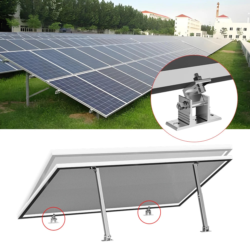 Solar Panel Foot Mount Adjustable Solar Panel Tilt Mount Bracket Aluminum Alloy Solar Panel Mount Support Kit For RV Roof Boat
