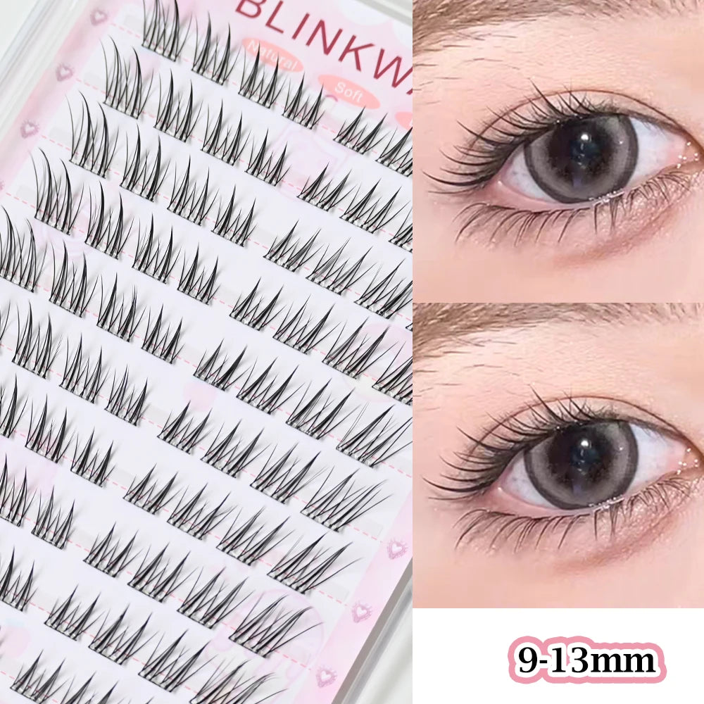 No Glue Needed Idol False Eyelashes Large Capacity 7-9mm Self Adhesive Eyelashes DIY Lash Extension Korean Makeup Cluster Lashes