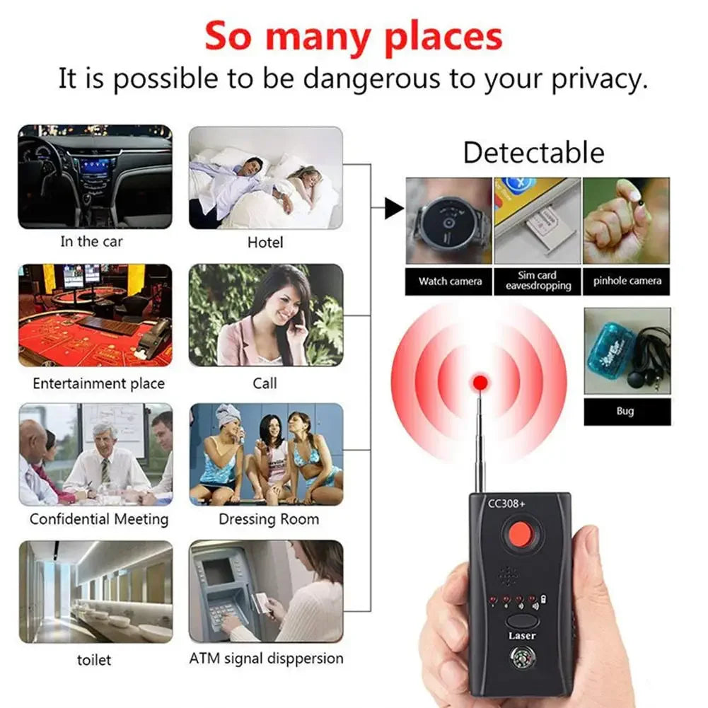 K18 Multi-function Anti-Candid Cam Wireless Lens Device Finder 1MHz-6.5GHz GSM Audio Bug Finder GPS Signal RF Tracker Detect