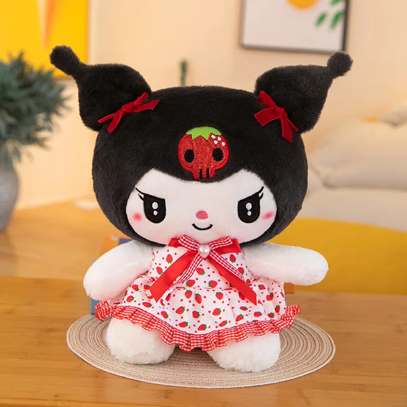 Sanrio Kuromi Hello Kitty My Melody Cute Cinnamoroll Pillow Plush Toys Plushie Keychain Stuffed Doll for Kids Christmas Gifts