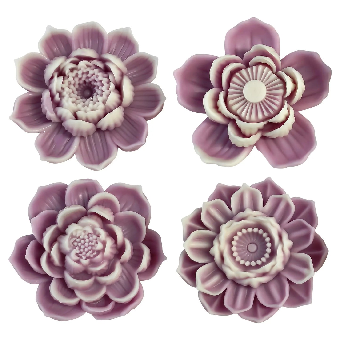 1pcs Lotus Flower Candle Silicone Molds 3D Blooming Flowers Soap Plaster Resin Mold DIY Making Chocolate Fudge Tools Home Crafts
