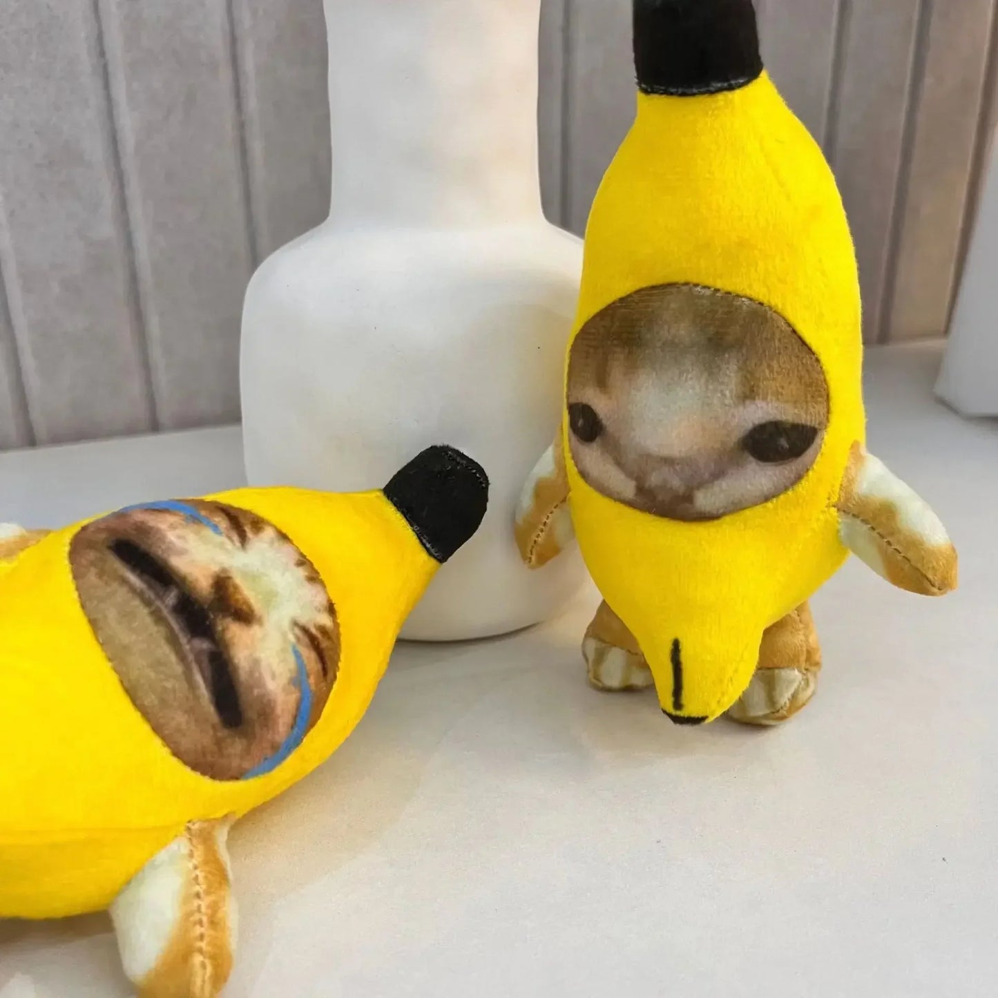 18cm 10cm Banana Cat Doll Pendant Keychain Crying Happy Banana Cat