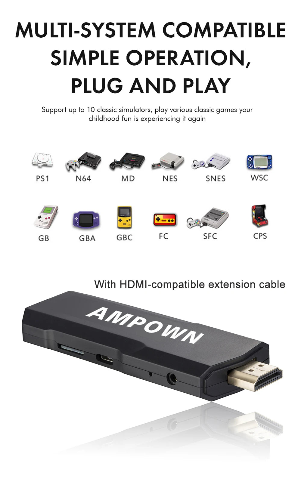 Wireless Controller GD10 4K HD 128G 40000 Retro Games Video Game Console Controller with Wireless Controllers For PSP PS1 GBA Bo