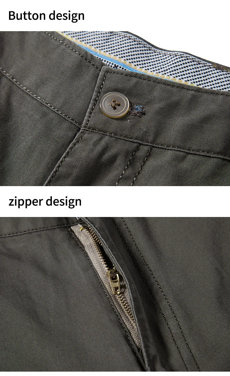 8 Colors Mens Cotton Casual Shorts Summer Business Casual Knee Pants Classic Khaki American Style Streetwear Golf Shorts Beige