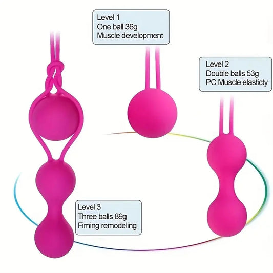 3pc Kegel Ball Silicone Vaginal Tightening Balls Set Pelvic Adults Sex Toys Training Kegel Ben Wa Ball Sex Products For Women