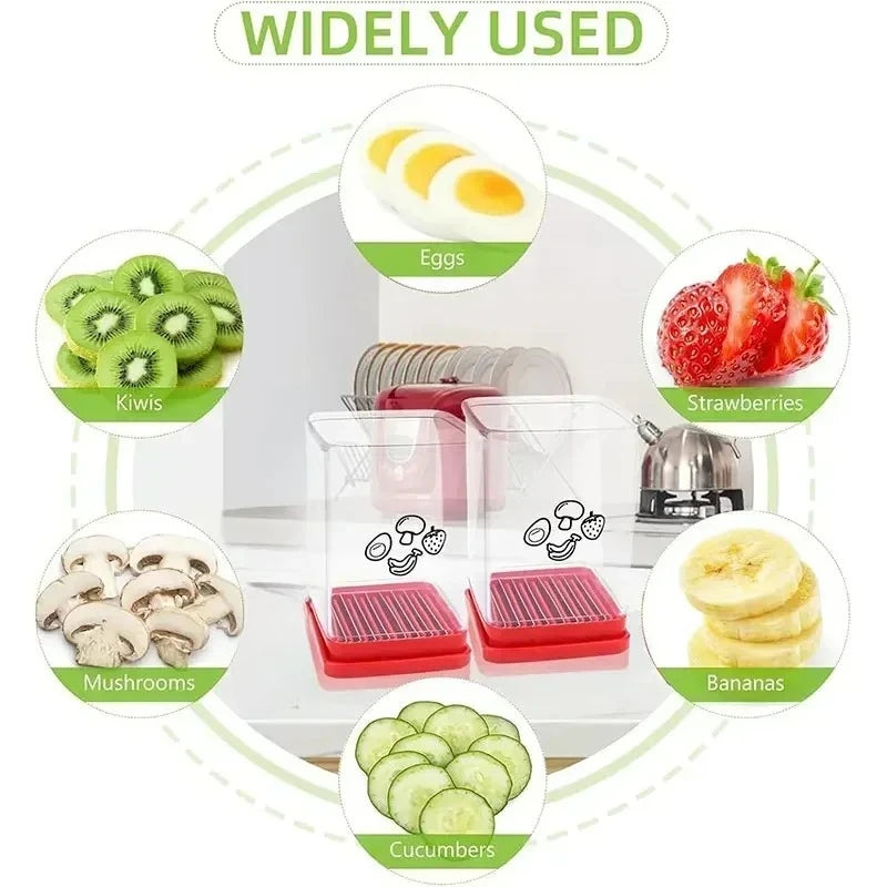 Strawberry Slicer - Fruit Slicer with Container - Pro Soft Food Chopper - Detachable Fruit Cutter Chopp gadget