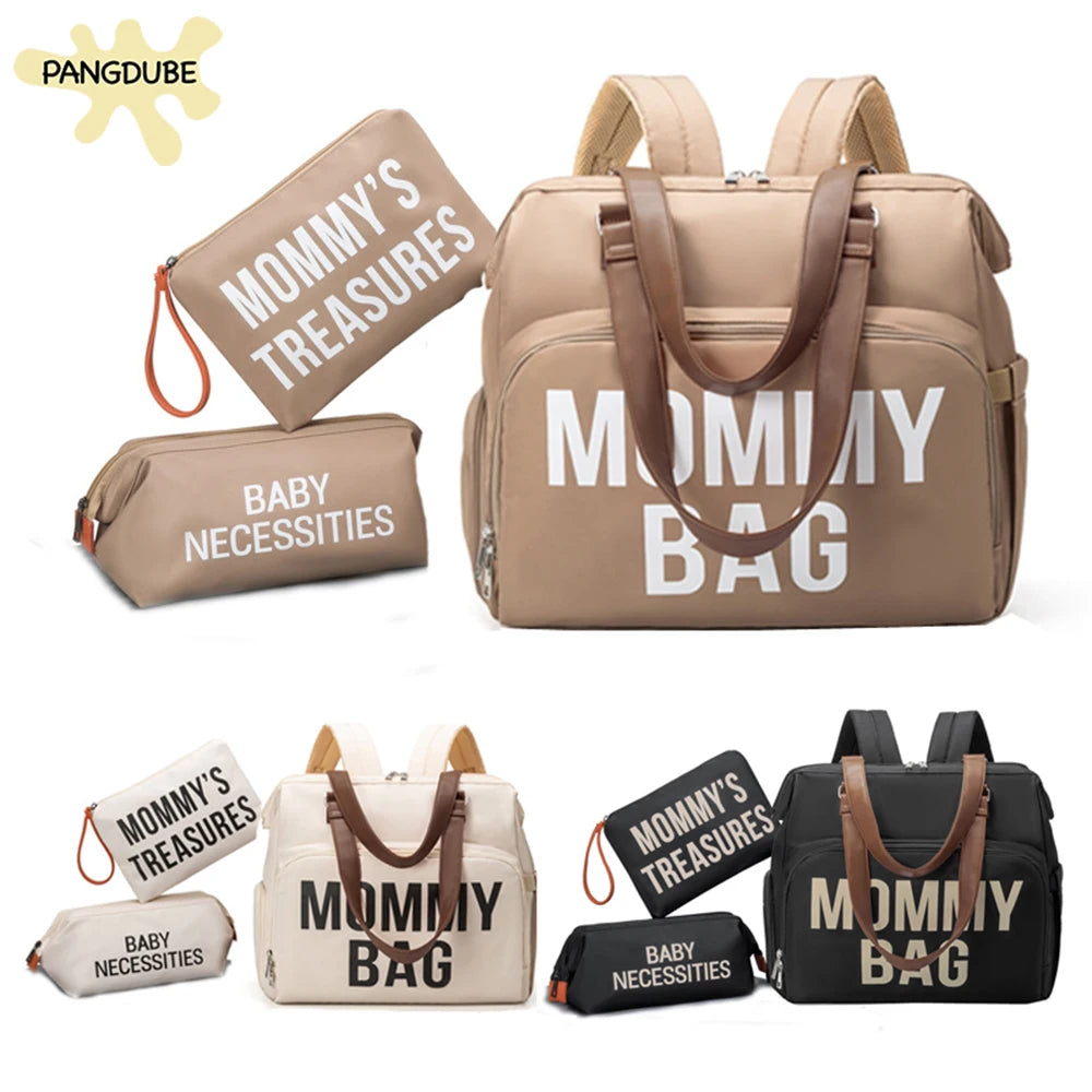 PANGDUBE 3pcs/set Mom Bag Large Capacity Diaper Bag Handbag Backpack for Father Baby Nappy Bag Maternity Bags Dad Backpack