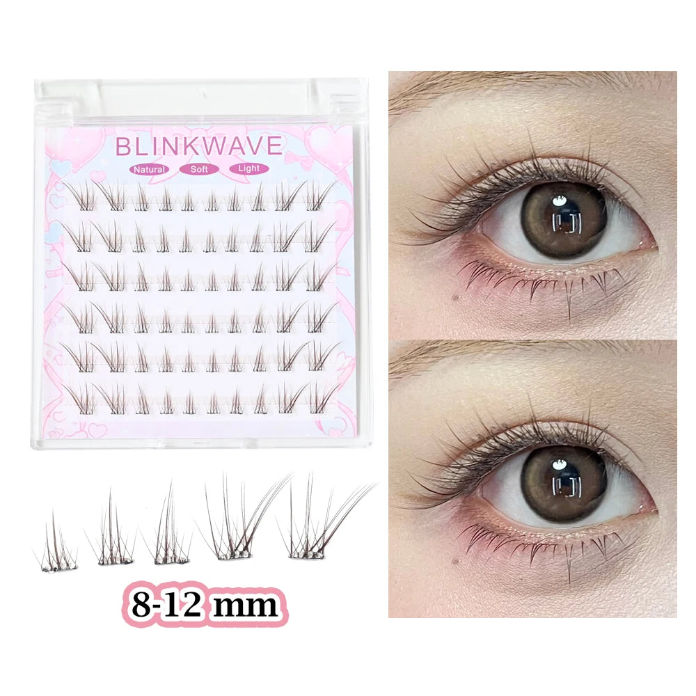 No Glue Needed Idol False Eyelashes Large Capacity 7-9mm Self Adhesive Eyelashes DIY Lash Extension Korean Makeup Cluster Lashes
