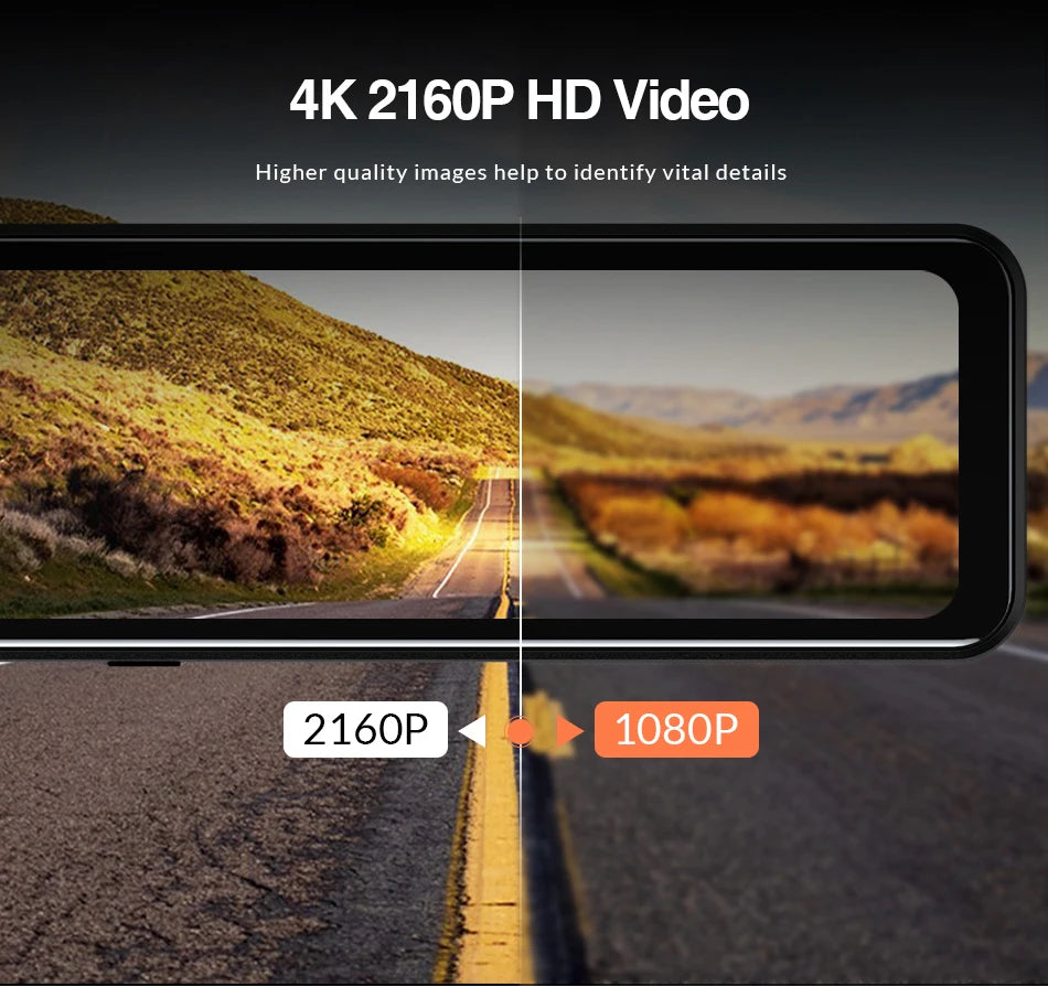 ACCEO 4K WIFI Dashcam 12Inch Car DVR RearView Mirror Recorder Dash Cam Support 1080P Sony Black Box Rear View Camera Acesssories