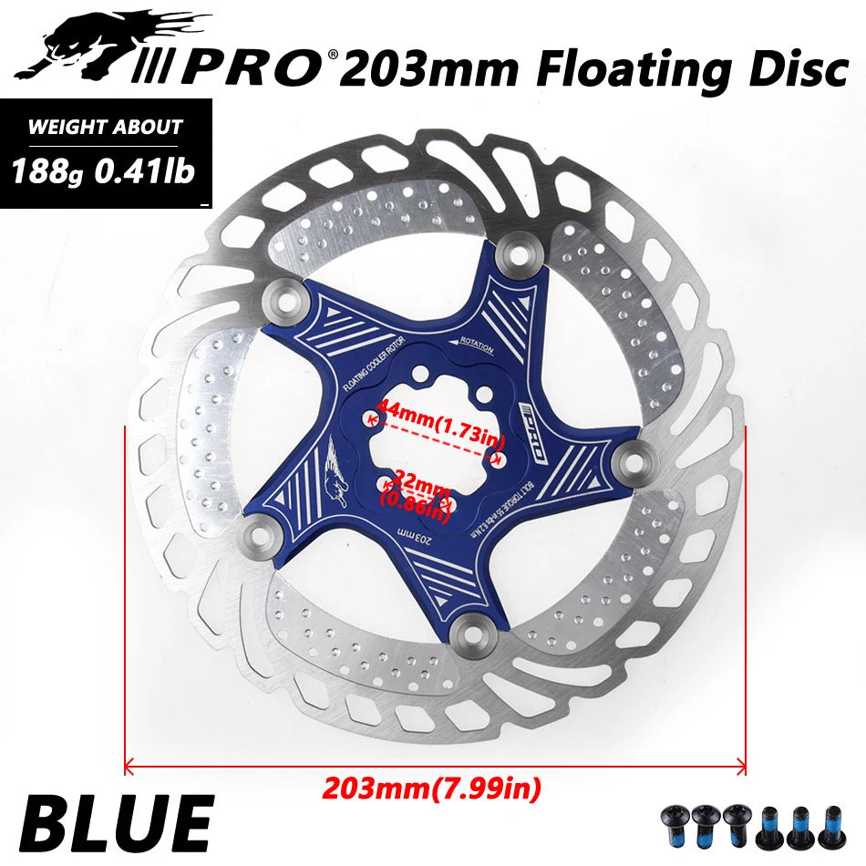 IIIPRO MTB Cooling Disc Brake Heat Dissipation  6 Inch 140/160/180/203mm Rotor Down Hill Floating Bicycle Brake Rotor