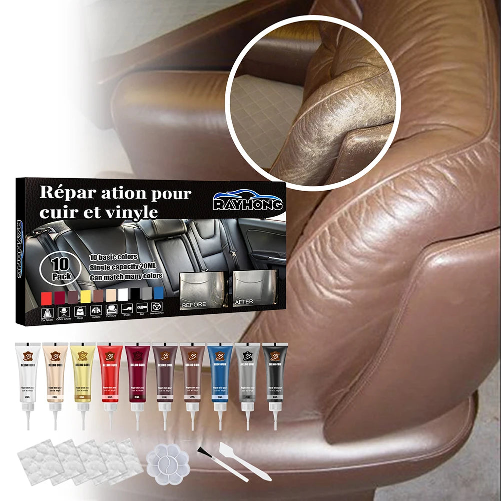 Car Leather Repair Gel Home Sofa Car Seat Leather Complementary Color Repair Paste Scratches Crack Leather Finish Repair Cream