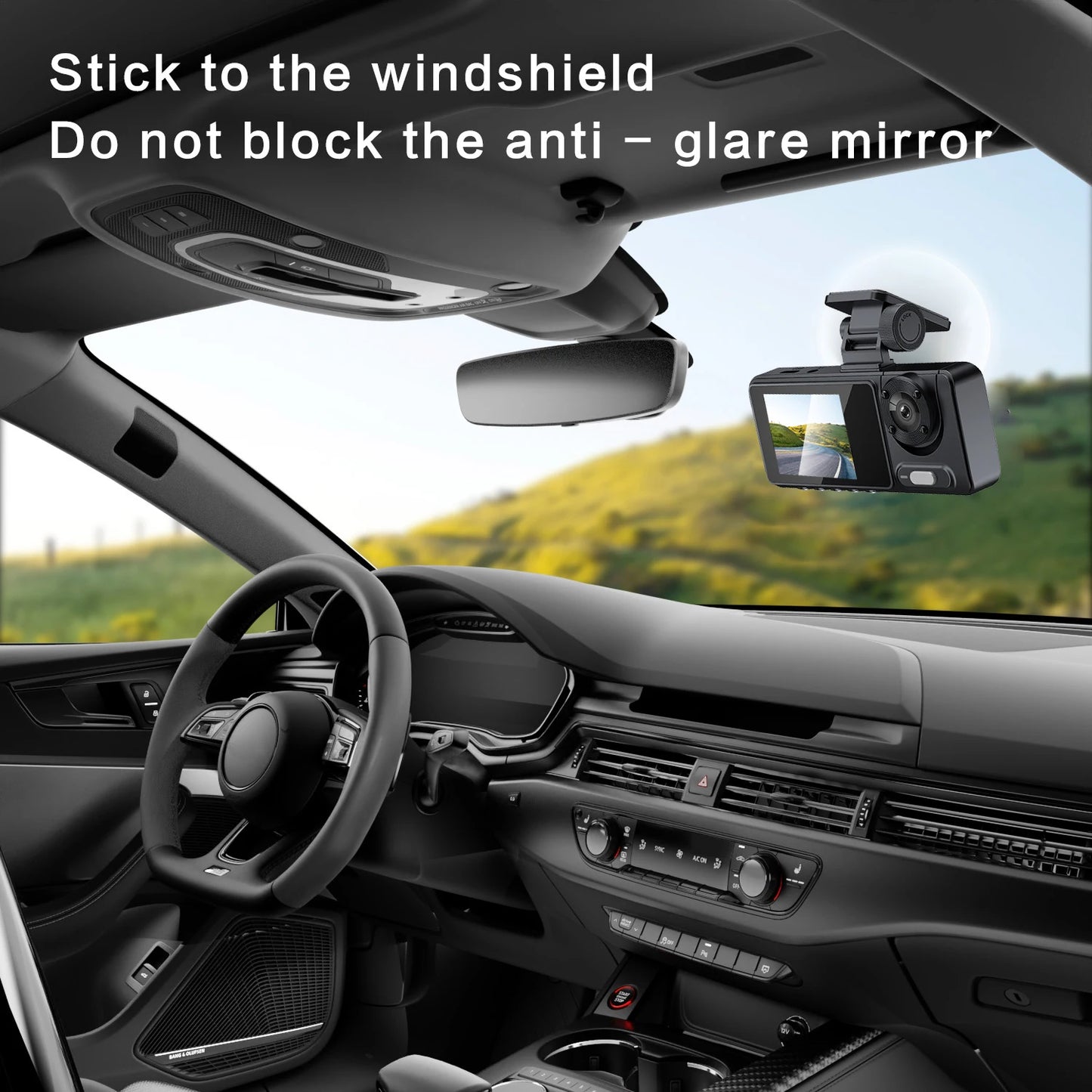 New Car 2-recorder High-definition Night Vision 1080P Car Driving Recorder Suction Cup 2-lens Car Front and inside Video