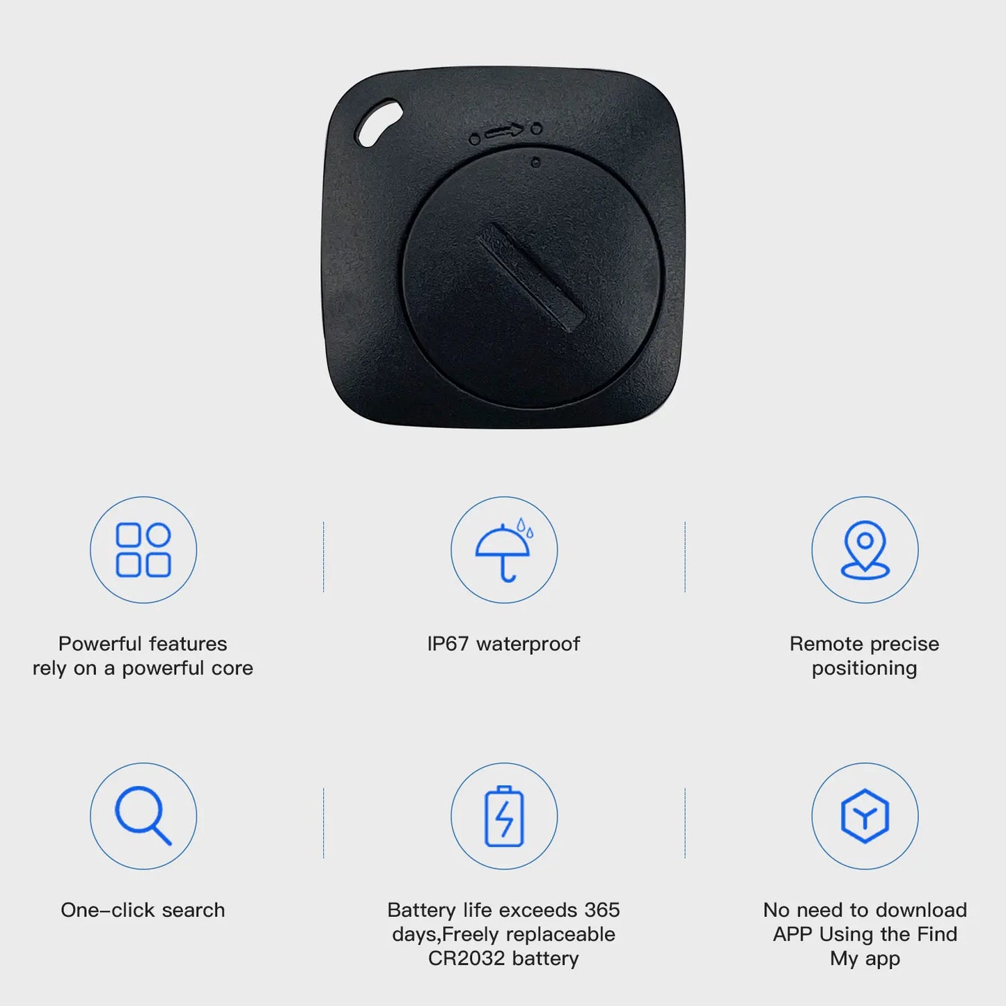 Smart Bluetooth GPS Tracker Work with Apple Find My APP ITag Anti Lost Reminder Device MFI Rated Locator Car Key Pet Kids Finder